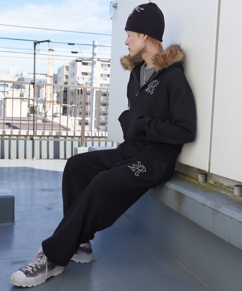 セットアップ可能】2WAY短丈ダブルジップパーカー/ライトストーン/ワン