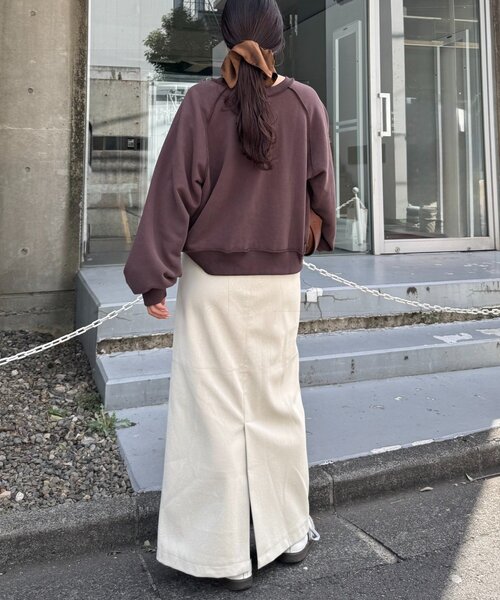 CIAOPANIC TYPY（チャオパニックティピー）の「スウェードタッチ裏毛ロゴ刺繍スウェット（スウェット・レディース・オフホワイト/チャコールグレー/ブラウン/バーガンディー・ONE SIZE）」の11枚目の写真