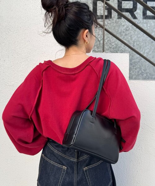 CIAOPANIC TYPY（チャオパニックティピー）の「スウェードタッチ裏毛ロゴ刺繍スウェット（スウェット・レディース・オフホワイト/チャコールグレー/ブラウン/バーガンディー・ONE SIZE）」の16枚目の写真