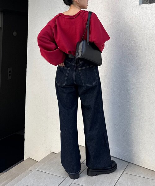 CIAOPANIC TYPY（チャオパニックティピー）の「スウェードタッチ裏毛ロゴ刺繍スウェット（スウェット・レディース・オフホワイト/チャコールグレー/ブラウン/バーガンディー・ONE SIZE）」の20枚目の写真