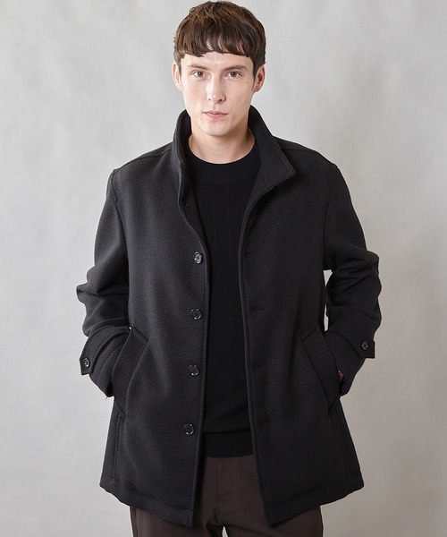 UNION STATION（ユニオンステーション）の「バスケット編みジャガードフェイクウールスタンドカラーブルゾン（ブルゾン・メンズ・ブラック/ライトグレー/ネイビー・L/LL/M）」の22枚目の写真