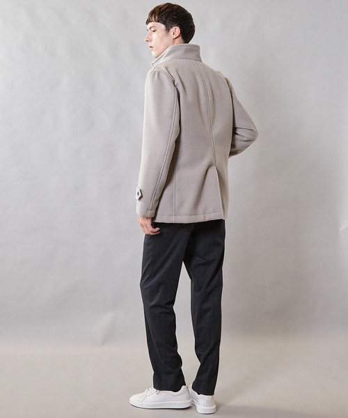 UNION STATION（ユニオンステーション）の「バスケット編みジャガードフェイクウールスタンドカラーブルゾン（ブルゾン・メンズ・ブラック/ライトグレー/ネイビー・L/LL/M）」の9枚目の写真