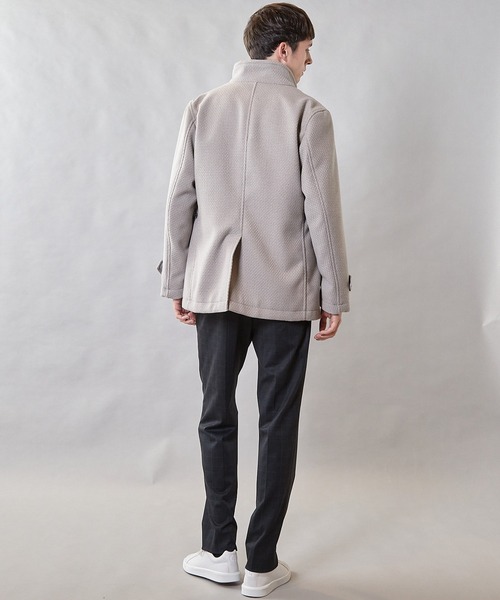 UNION STATION（ユニオンステーション）の「バスケット編みジャガードフェイクウールスタンドカラーブルゾン（ブルゾン・メンズ・ブラック/ライトグレー/ネイビー・L/LL/M）」の10枚目の写真