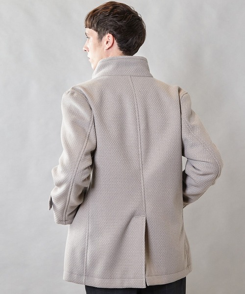 UNION STATION（ユニオンステーション）の「バスケット編みジャガードフェイクウールスタンドカラーブルゾン（ブルゾン・メンズ・ブラック/ライトグレー/ネイビー・L/LL/M）」の6枚目の写真