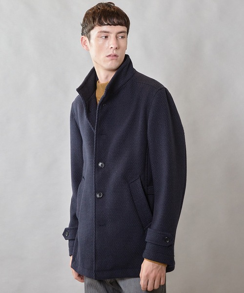 UNION STATION（ユニオンステーション）の「バスケット編みジャガードフェイクウールスタンドカラーブルゾン（ブルゾン・メンズ・ブラック/ライトグレー/ネイビー・L/LL/M）」の14枚目の写真