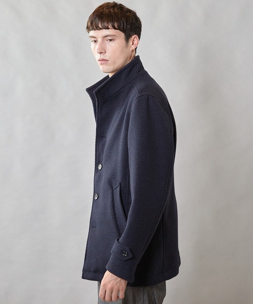 UNION STATION（ユニオンステーション）の「バスケット編みジャガードフェイクウールスタンドカラーブルゾン（ブルゾン・メンズ・ブラック/ライトグレー/ネイビー・L/LL/M）」の15枚目の写真