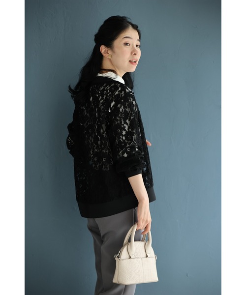 cawaii(カワイイ)の「(黒)美しく透ける黒花の総レースカーディガン(カーディガン/ボレロ・レディース・ブラック・FREE)」の10枚目の写真