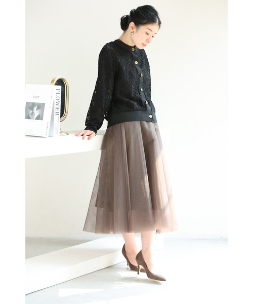 cawaii(カワイイ)の「(黒)美しく透ける黒花の総レースカーディガン(カーディガン/ボレロ・レディース・ブラック・FREE)」の12枚目の写真