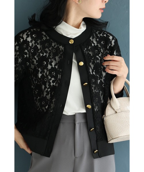 cawaii(カワイイ)の「(黒)美しく透ける黒花の総レースカーディガン(カーディガン/ボレロ・レディース・ブラック・FREE)」の19枚目の写真