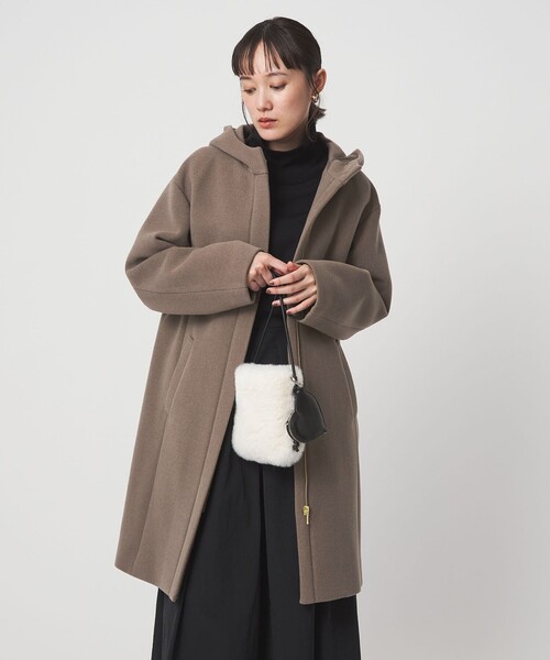 【未使用】アローズ　グリーンレーベルリラクシング　ショールフードウールコート L セール】フード コート（その他アウター）｜green label relaxing