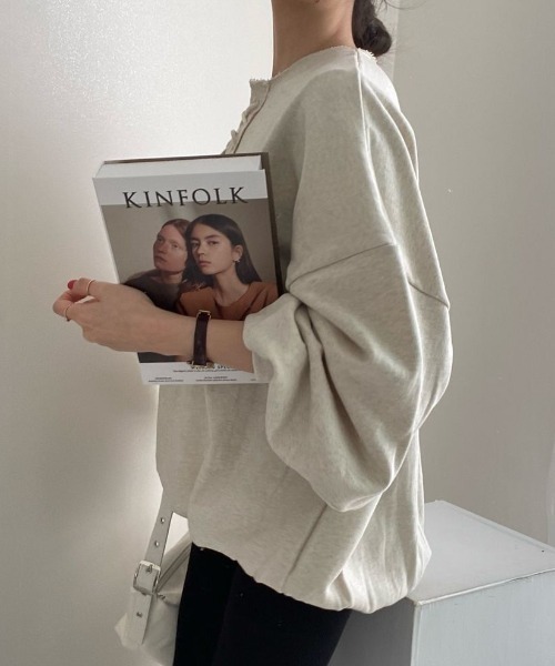 FAVORITO(ファヴォリート)の「リボントレーナー(スウェット・レディース・グレー/ブラック・F)」の14枚目の写真