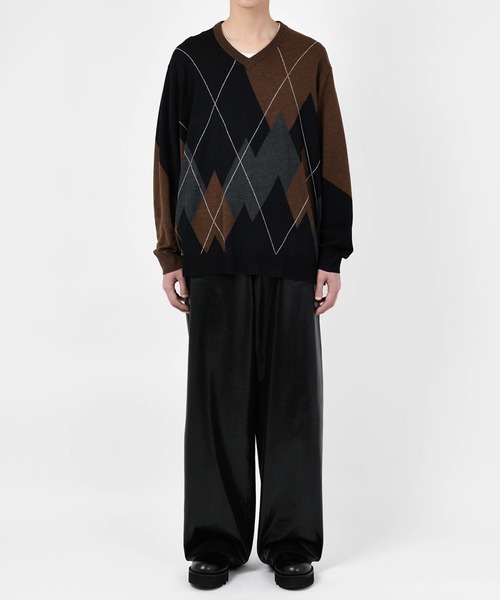 LAD MUSICIAN(ラッドミュージシャン)の「ARGYLE V-NECK PULLOVER(ニット/セーター・メンズ・ライトブルー/ブラック/ワイン・FREE)」の5枚目の写真