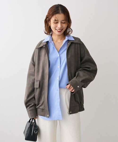 ELENCARE DUE（エレンカーレデュエ）の「・ELENCARE DUE スエードポンチブルゾン（ブルゾン・レディース・チャコールグレー/ブラウン/キャメル・FREE）」の8枚目の写真