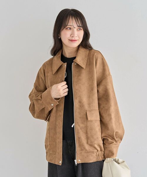 セール】・ELENCARE DUE スエードポンチブルゾン（ブルゾン