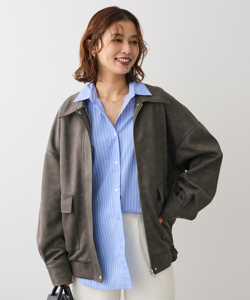 ELENCARE DUE（エレンカーレデュエ）の「・ELENCARE DUE スエードポンチブルゾン（ブルゾン・レディース・チャコールグレー/ブラウン/キャメル・FREE）」の2枚目の写真