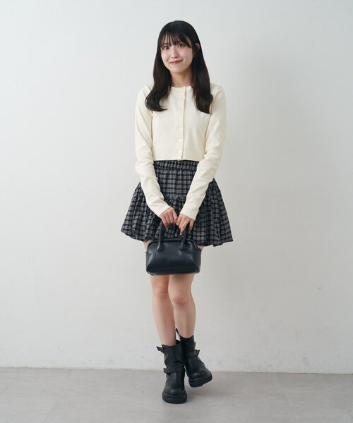 mline（エムライン）の「[mline]チェックリボンバルーンスカート（スカート・レディース・ブラック/ブラウン・SMALL/MEDIUM）」の7枚目の写真