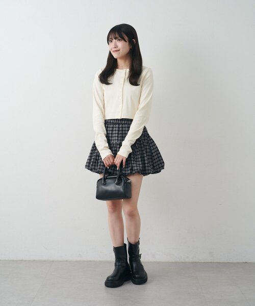 mline]チェックリボンバルーンスカート（スカート）｜mline