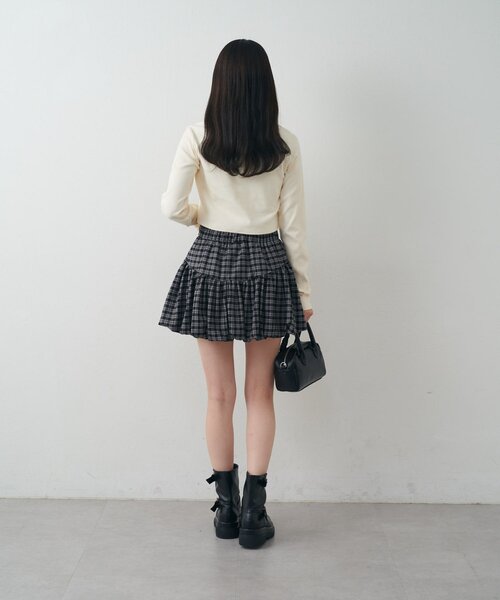 mline（エムライン）の「[mline]チェックリボンバルーンスカート（スカート・レディース・ブラック/ブラウン・SMALL/MEDIUM）」の10枚目の写真