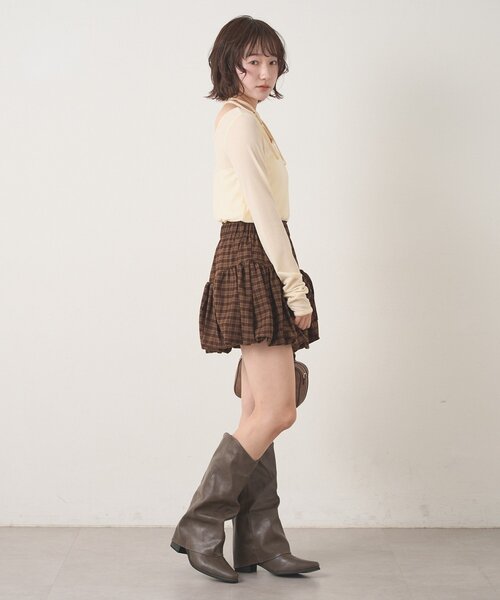 mline（エムライン）の「[mline]チェックリボンバルーンスカート（スカート・レディース・ブラック/ブラウン・SMALL/MEDIUM）」の16枚目の写真