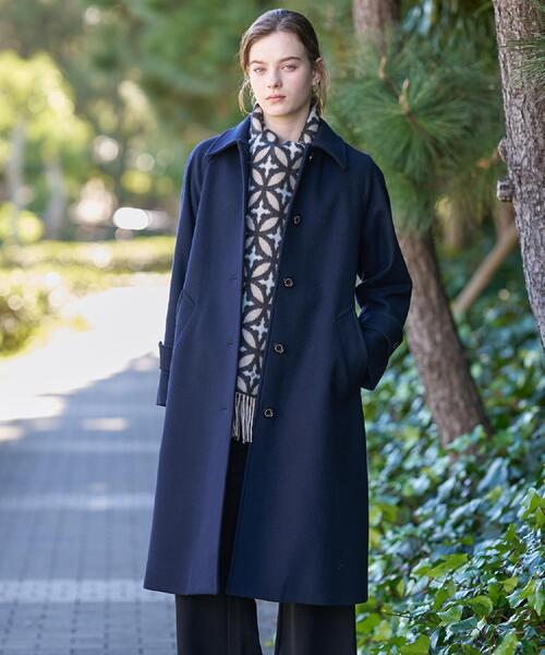 DRESSTERIOR（ドレステリア）の「Super110sウールステンカラーコート（ステンカラーコート・レディース・ネイビー/ブラウン系その他・38/34/36）」の2枚目の写真