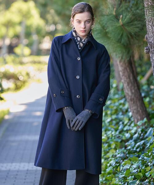 DRESSTERIOR（ドレステリア）の「Super110sウールステンカラーコート（ステンカラーコート・レディース・ネイビー/ブラウン系その他・38/34/36）」の5枚目の写真