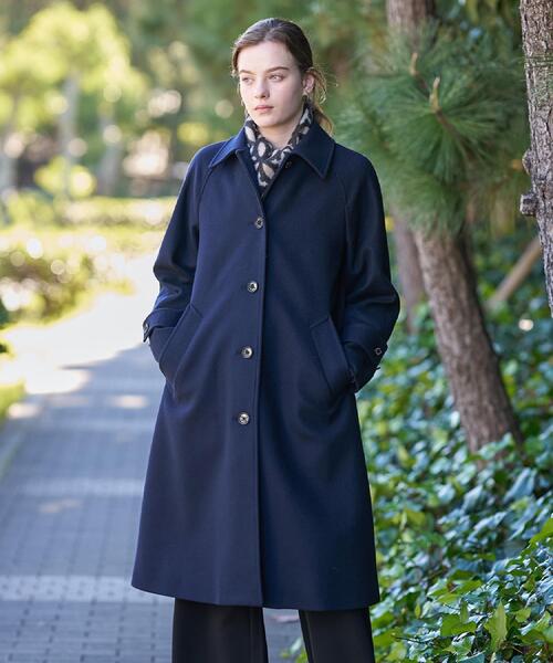 DRESSTERIOR（ドレステリア）の「Super110sウールステンカラーコート（ステンカラーコート・レディース・ネイビー/ブラウン系その他・38/34/36）」の6枚目の写真