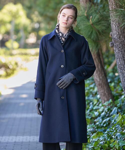 DRESSTERIOR（ドレステリア）の「Super110sウールステンカラーコート（ステンカラーコート・レディース・ネイビー/ブラウン系その他・38/34/36）」の7枚目の写真