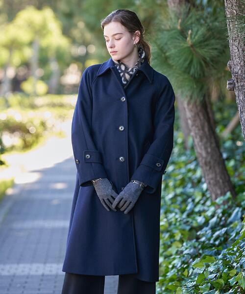 DRESSTERIOR（ドレステリア）の「Super110sウールステンカラーコート（ステンカラーコート・レディース・ネイビー/ブラウン系その他・38/34/36）」の8枚目の写真