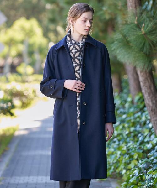 DRESSTERIOR（ドレステリア）の「Super110sウールステンカラーコート（ステンカラーコート・レディース・ネイビー/ブラウン系その他・38/34/36）」の10枚目の写真