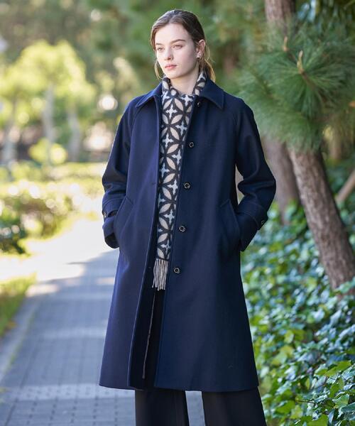 DRESSTERIOR（ドレステリア）の「Super110sウールステンカラーコート（ステンカラーコート・レディース・ネイビー/ブラウン系その他・38/34/36）」の11枚目の写真