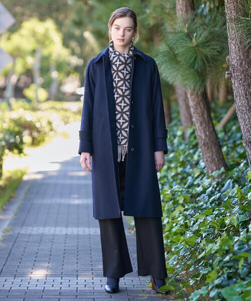 DRESSTERIOR（ドレステリア）の「Super110sウールステンカラーコート（ステンカラーコート・レディース・ネイビー/ブラウン系その他・38/34/36）」の12枚目の写真