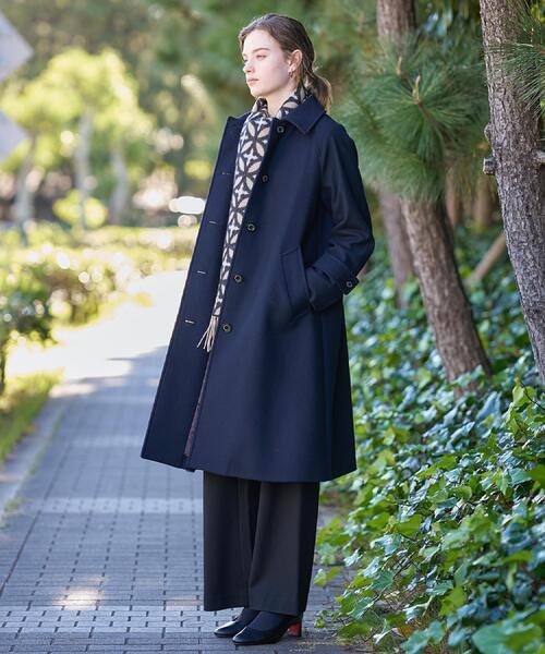 DRESSTERIOR（ドレステリア）の「Super110sウールステンカラーコート（ステンカラーコート・レディース・ネイビー/ブラウン系その他・38/34/36）」の13枚目の写真