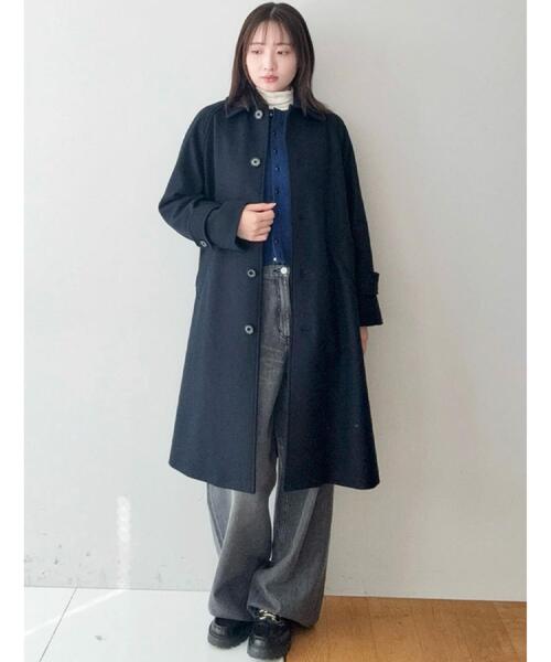 DRESSTERIOR（ドレステリア）の「Super110sウールステンカラーコート（ステンカラーコート・レディース・ネイビー/ブラウン系その他・38/34/36）」の4枚目の写真