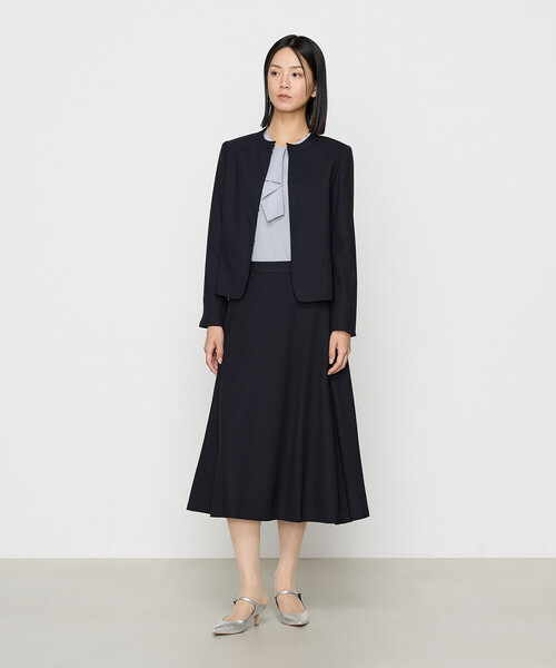 COMME CA(コムサ)の「【セットアップ対応】ウールジョーゼット フレアスカート(スカート・レディース・ダークネイビー・11号/9号)」の3枚目の写真