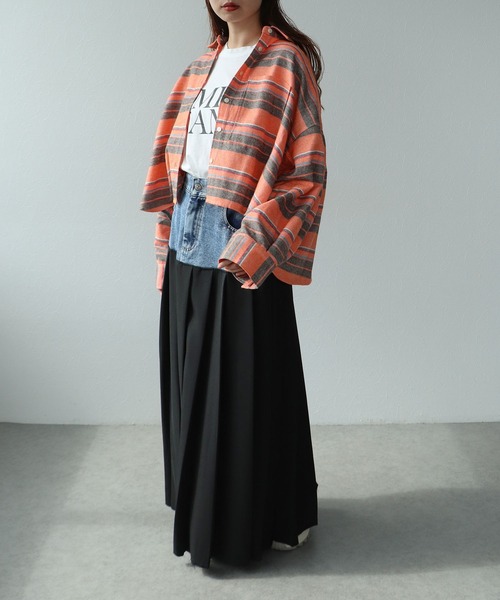 Cepica（セピカ）の「ビッグストライプシャツ（シャツ/ブラウス・レディース・オレンジ・FREE）」の5枚目の写真