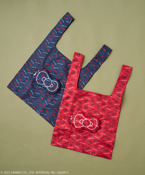 FREAK'S STORE（フリークスストア）の「SANRIO/サンリオ ”HELLO KITTY” リボン エコバッグ（エコバッグ/サブバッグ・レディース・レッド/ネイビー・ONE SIZE）」の4枚目の写真