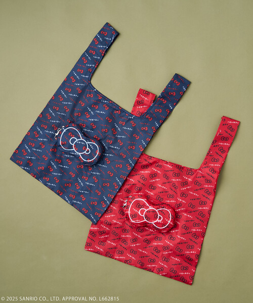 FREAK'S STORE（フリークスストア）の「SANRIO/サンリオ ”HELLO KITTY” リボン エコバッグ（エコバッグ/サブバッグ・レディース・レッド/ネイビー・ONE SIZE）」の6枚目の写真