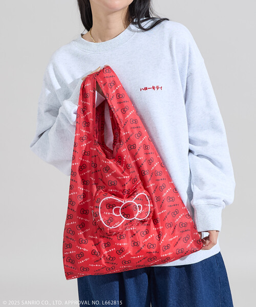 FREAK'S STORE（フリークスストア）の「SANRIO/サンリオ ”HELLO KITTY” リボン エコバッグ（エコバッグ/サブバッグ・レディース・レッド/ネイビー・ONE SIZE）」の19枚目の写真