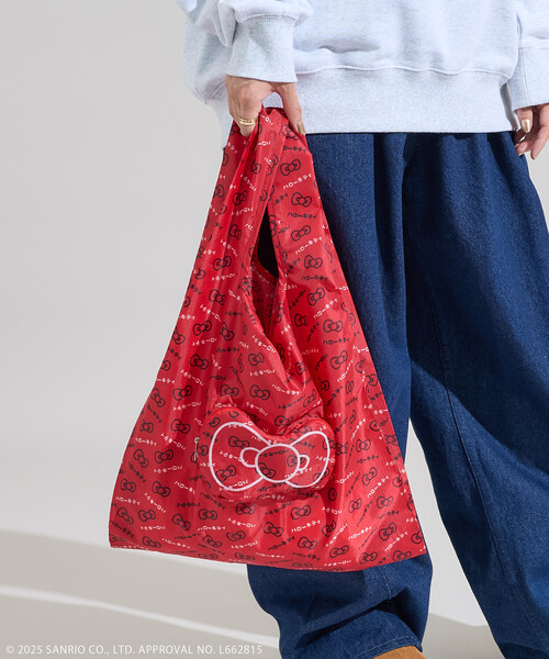 FREAK'S STORE（フリークスストア）の「SANRIO/サンリオ ”HELLO KITTY” リボン エコバッグ（エコバッグ/サブバッグ・レディース・レッド/ネイビー・ONE SIZE）」の20枚目の写真
