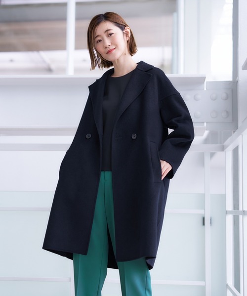 AOYAMA（アオヤマ）の「軽くて暖かいトレンド！リバーコート（ピーコート・レディース・ブラック/グレー/ネイビー・L/M）」の3枚目の写真