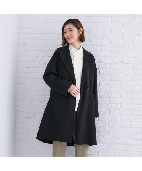 AOYAMA（アオヤマ）の「軽くて暖かいトレンド！リバーコート（ピーコート・レディース・ブラック/グレー/ネイビー・L/M）」の9枚目の写真