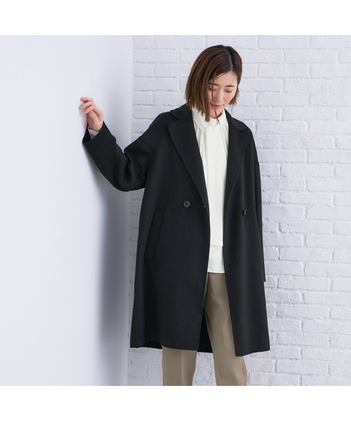 AOYAMA（アオヤマ）の「軽くて暖かいトレンド！リバーコート（ピーコート・レディース・ブラック/グレー/ネイビー・L/M）」の10枚目の写真