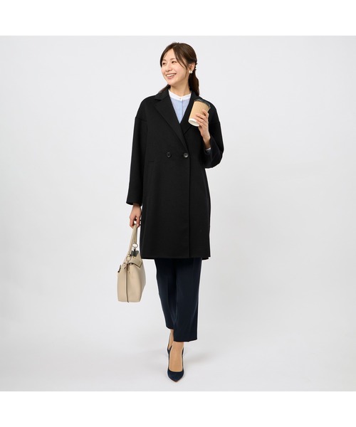 AOYAMA（アオヤマ）の「軽くて暖かいトレンド！リバーコート（ピーコート・レディース・ブラック/グレー/ネイビー・L/M）」の11枚目の写真