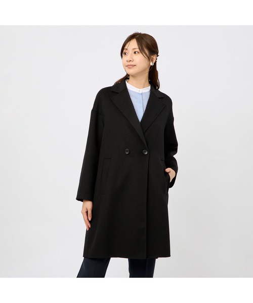 AOYAMA（アオヤマ）の「軽くて暖かいトレンド！リバーコート（ピーコート・レディース・ブラック/グレー/ネイビー・L/M）」の12枚目の写真