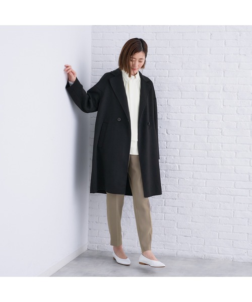 AOYAMA（アオヤマ）の「軽くて暖かいトレンド！リバーコート（ピーコート・レディース・ブラック/グレー/ネイビー・L/M）」の22枚目の写真