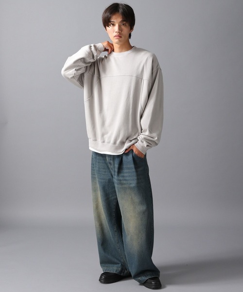 LAKOLE（ラコレ）の「ウォッシュドプルオーバー / 598731（スウェット・メンズ・ライトグレー/チャコール・LARGE/MEDIUM）」の3枚目の写真