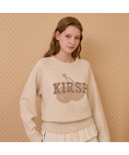 KIRSH Loose-Fit Wording Jacquard Knit ルーズ フィット パッチワーク プルオーバー