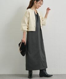 un dix cors(アンディコール)の《着回し力抜群》深Vネックロングジャンスカ(ジャンパースカート)