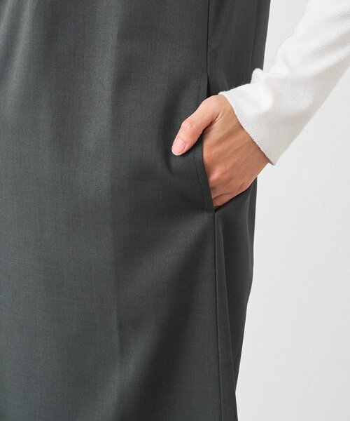 un dix cors（アンディコール）の「《着回し力抜群》深Vネックロングジャンスカ（ジャンパースカート・レディース・ブラウン/ベージュ/チャコールグレー・FREE）」の19枚目の写真