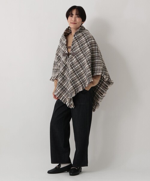 希少 COACH チェック柄 ポンチョ 22AW ランウェイモデル 最 安値 でファッション - 希少 COACH チェック柄 ポンチョ 22AW